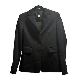 J Crew 100% Wool Black Schoolboy Blazer Womens 2
